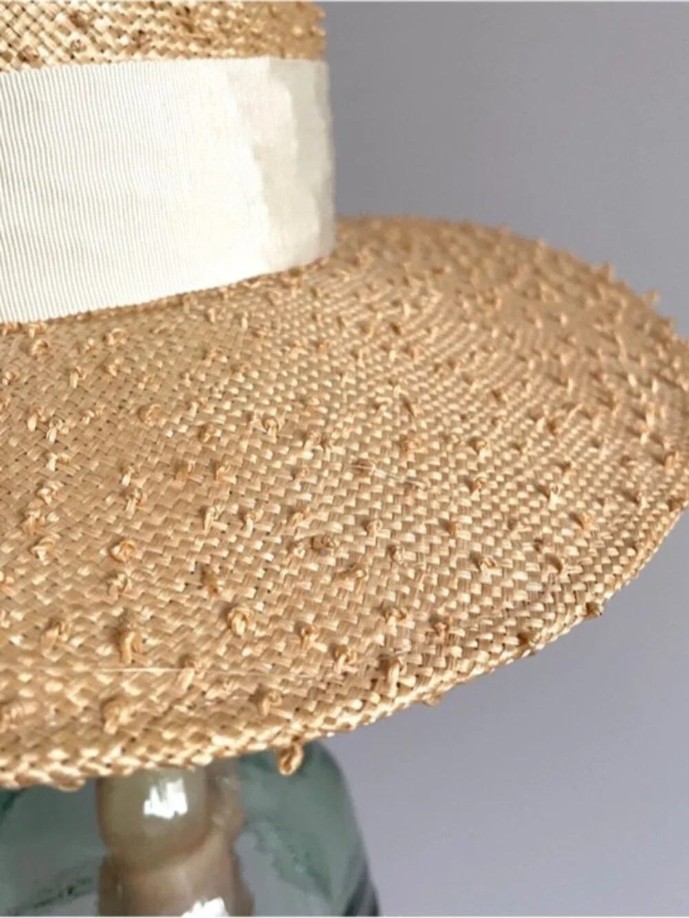 Vintage Straw Boater Hat w/ Flowers - made by Vicki Sather 🇨🇦 - Picture 8 of 10